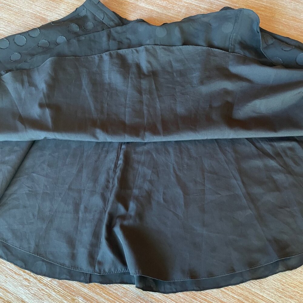 Ann Taylor Black Clip Dot Full Circle Chiffon Skirt Petite ‎ Size 6P - Picture 8 of 11